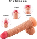 New Arrival Thrusting & Rotating Realistic Dildo (Size: 8.7 Inch)