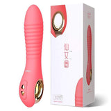 Leten - Fairy Magnetic Rechargeable Thrusting Vibrator with White Rabbit Massager (Pink)