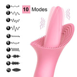 New Arrival 10 Modes Dildo Tongue Vibrator Nipple Massage