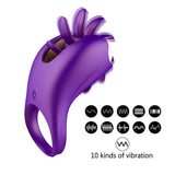 New Arrival Rotation Oral Tongue Licking Penis Vibrating Ring G-spot Massager