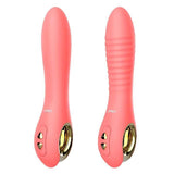 Leten - Fairy Magnetic Rechargeable Thrusting Vibrator with White Rabbit Massager (Pink)