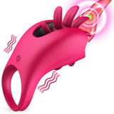 New Arrival Rotation Oral Tongue Licking Penis Vibrating Ring G-spot Massager